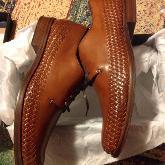 Cole Haan Men's  Washington Grand Woven Tan Leather Shoes 11.5M - New in Box - Picture 3 of 9
